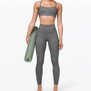 Lululemon Align Pant II 25" Mini Heathered Grey Herringbone Leggings/ 2